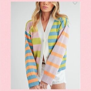 Striped Multicolor Cardigan Sweater